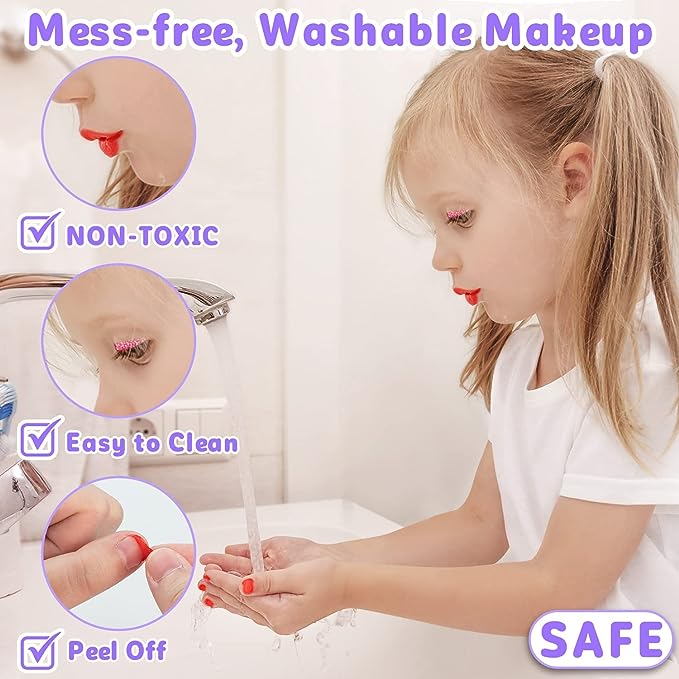 Kids Non-Toxic Washable Makeup Set for Safe Play Ages 4-12 9