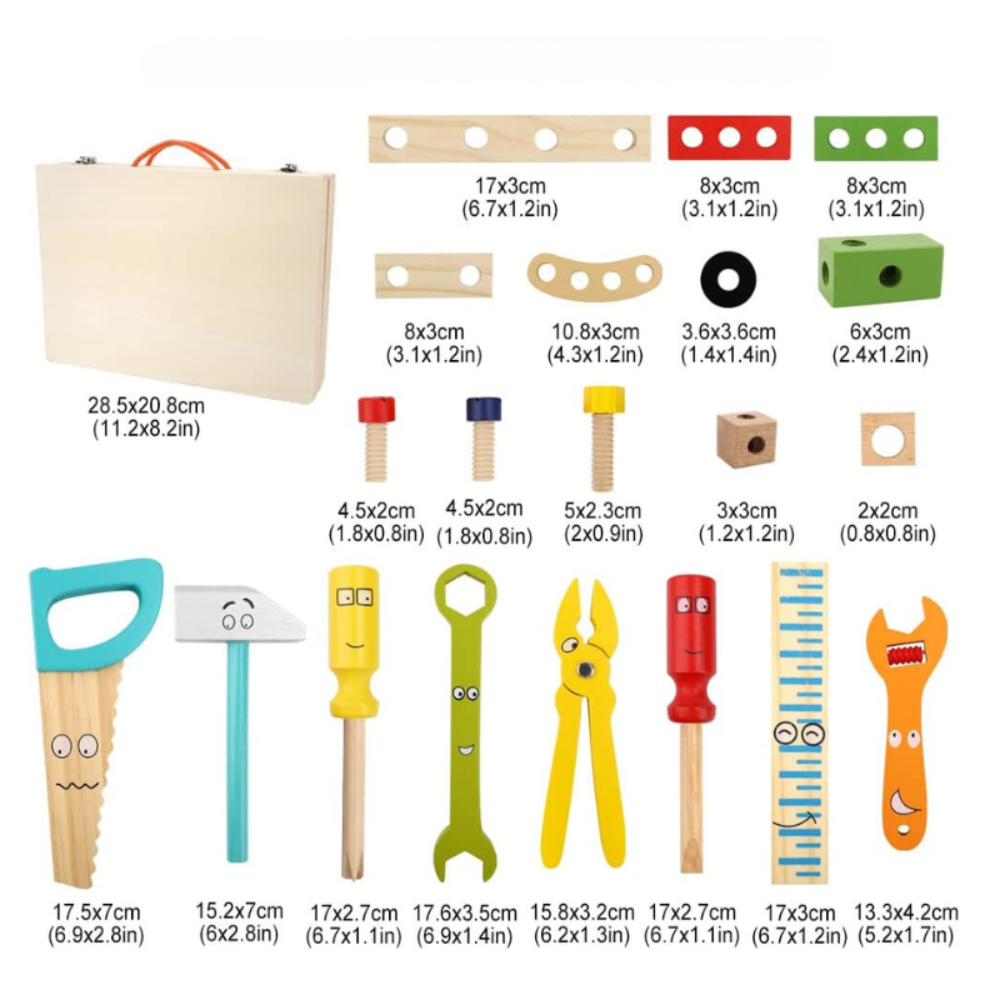 Montessori Wooden Toolbox Creative Kids Set 1