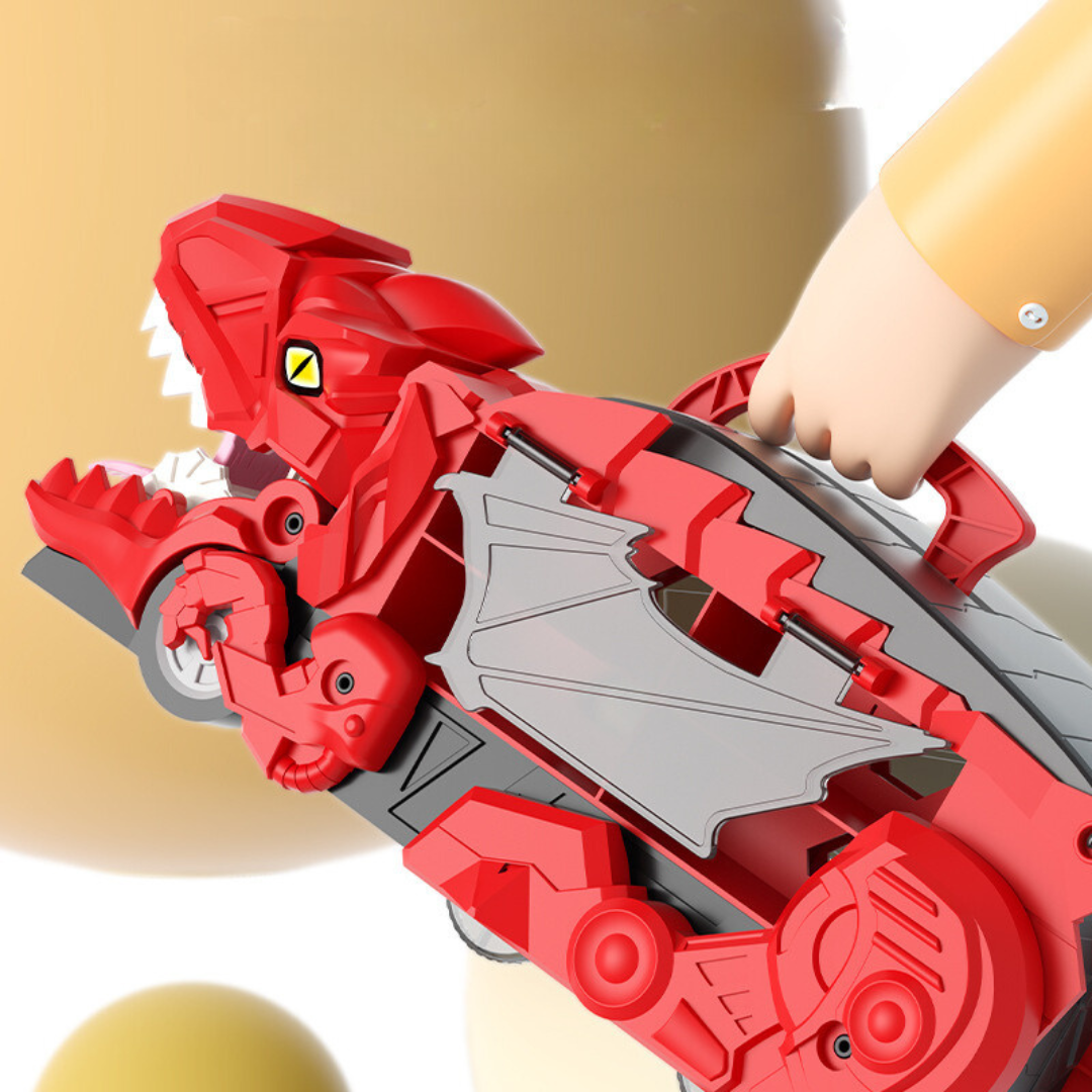 Transforming Dinosaur Truck Toy with Racing Tracks for Kids 2