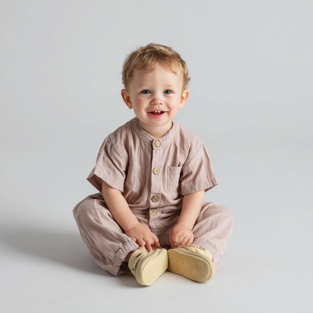 Happy Day Cotton Romper – Soft Play Outfit