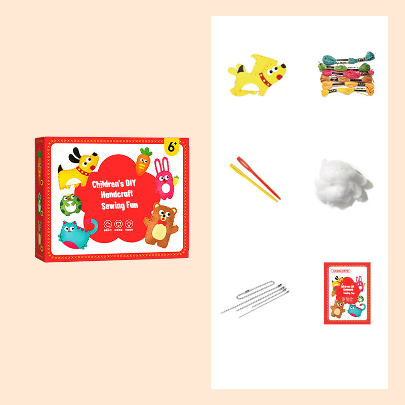 3D Embroidery Craft Kit for Kids - DIY Sewing Set with Animal Figures 3