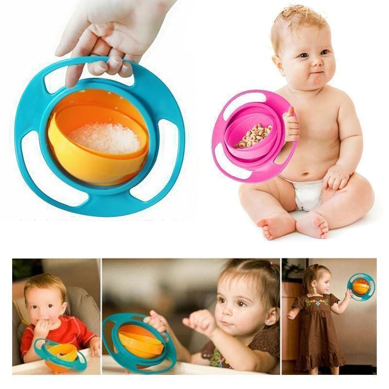 Anti-Spill Gyroscopic Children's Bowl with Ergonomic Handles 3