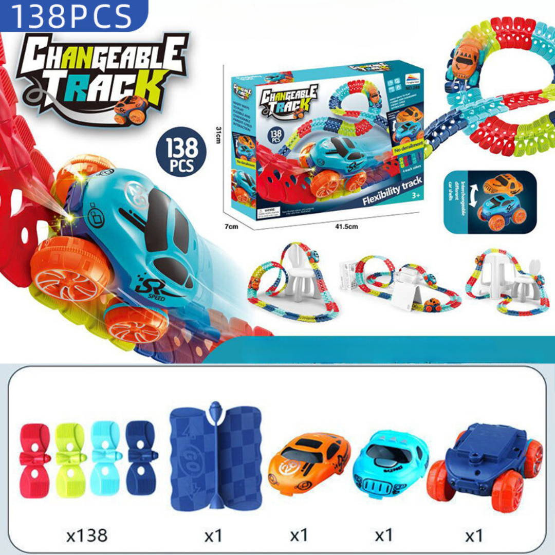 Anti Gravity Race Car Track Set for Kids - Flexible Customizable Fun 4