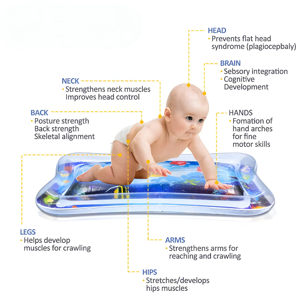 Baby Tummy Time Water Mat Sensory Development Play Toy Pad