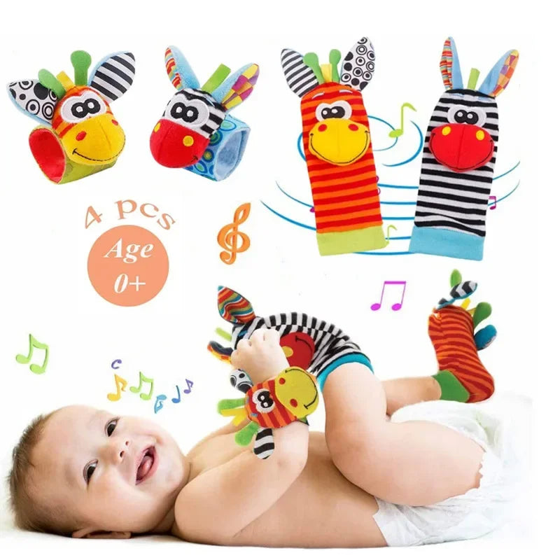 Baby Sensory Rattle Socks and Wristbands Set for Infants 0