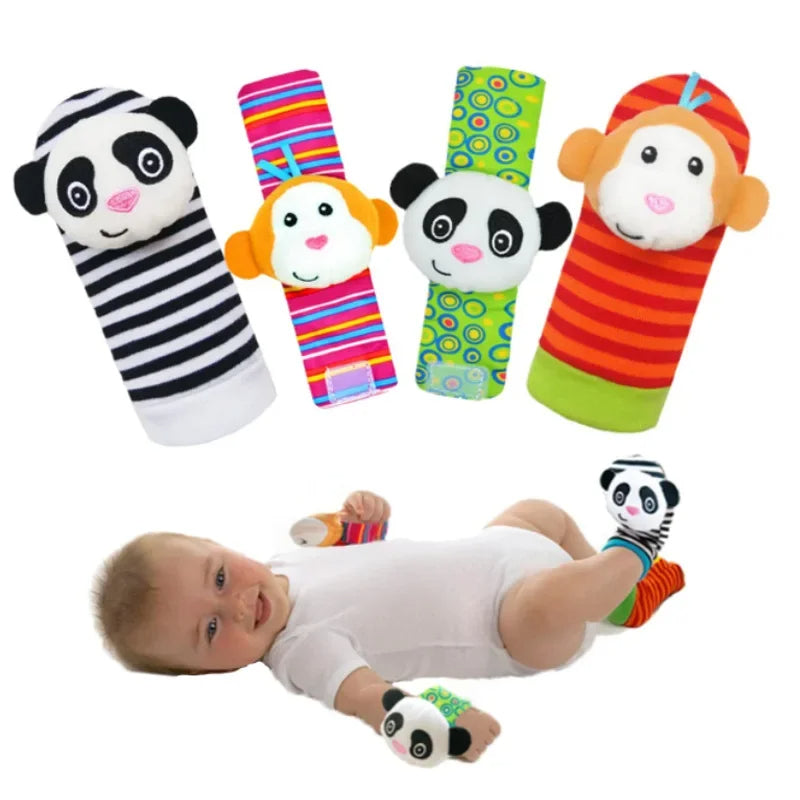 Baby Sensory Rattle Socks and Wristbands Set for Infants 4