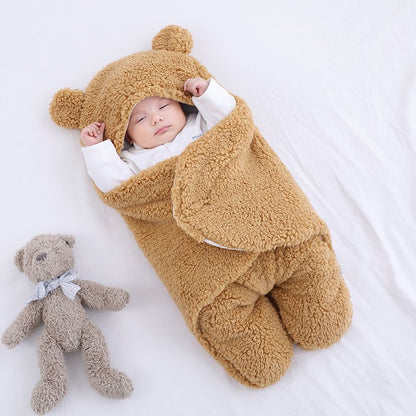 Baby Swaddle Blanket with Bear Design for Newborn Comfort 0