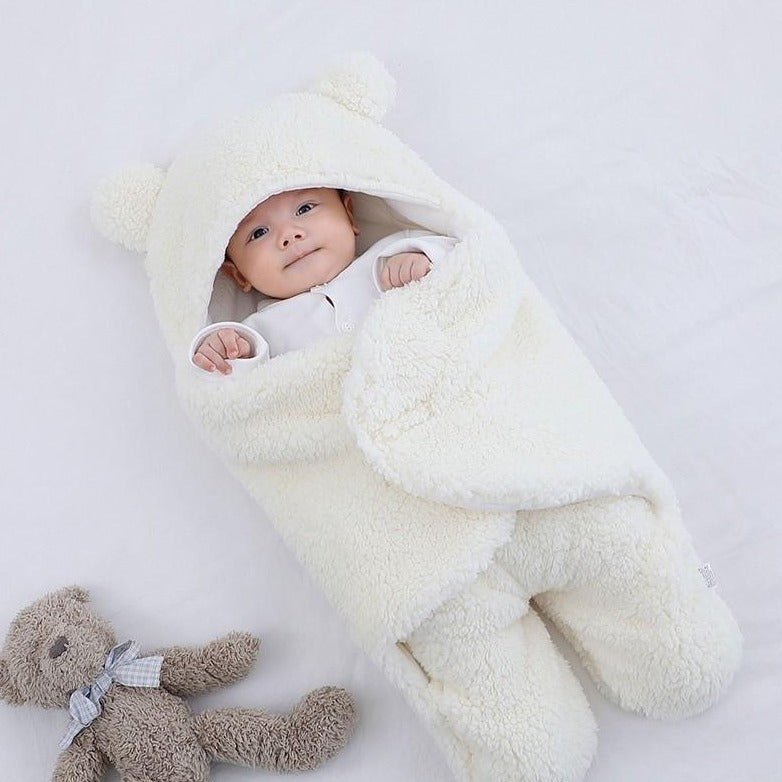 Baby Swaddle Blanket with Bear Design for Newborn Comfort 1