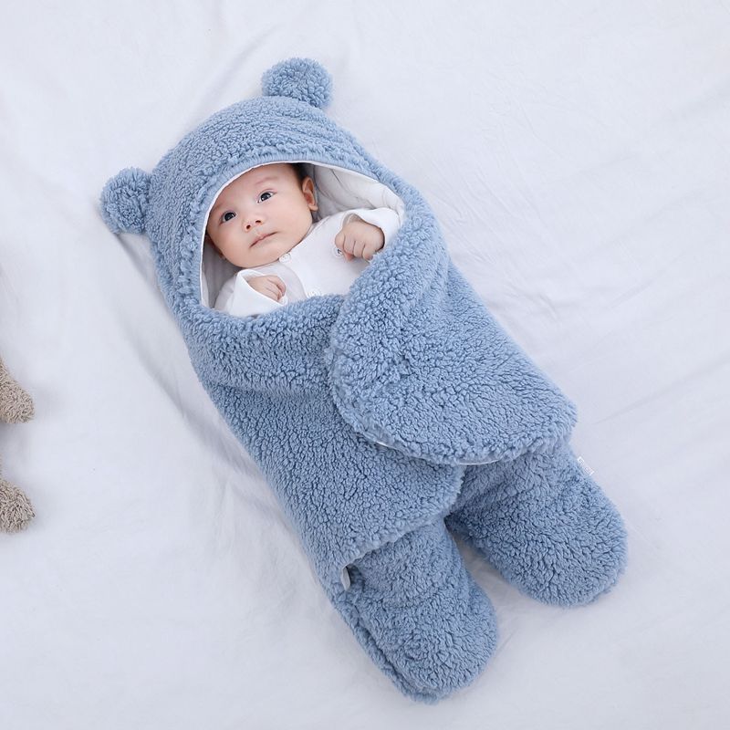 Baby Swaddle Blanket with Bear Design for Newborn Comfort 3