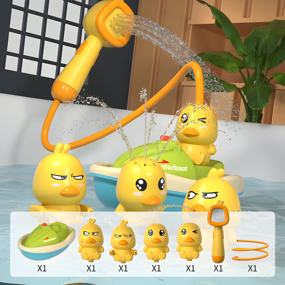 Baby Bath Toy Duck Fountain Interactive Water Play Set