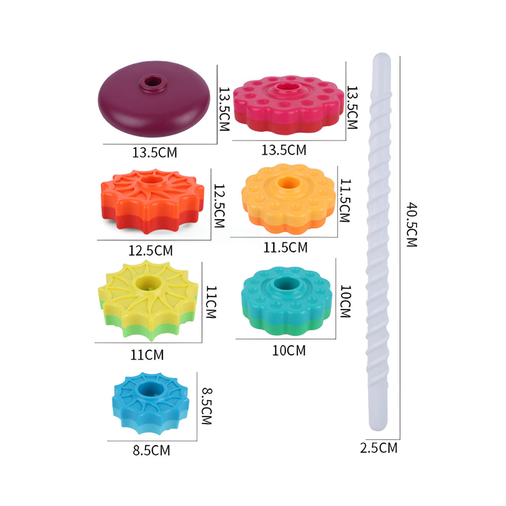 Color Stacking Tower Toy Kids Educational Motor Skill Learning
