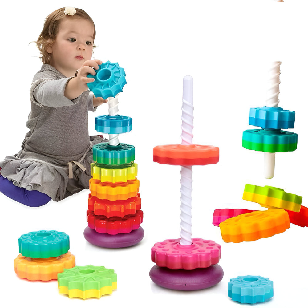 Color Stacking Tower Toy Kids Educational Motor Skill Learning
