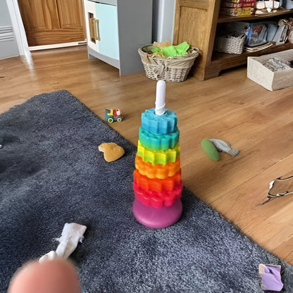 Color Stacking Tower Toy Kids Educational Motor Skill Learning