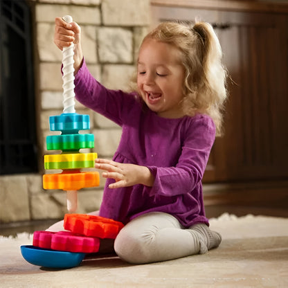 Color Stacking Tower Toy Kids Educational Motor Skill Learning
