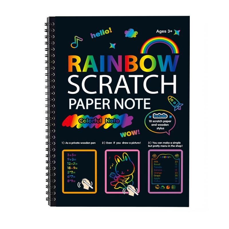 Colorful Scratch Art Paper Set with Wooden Pencil for Kids 1
