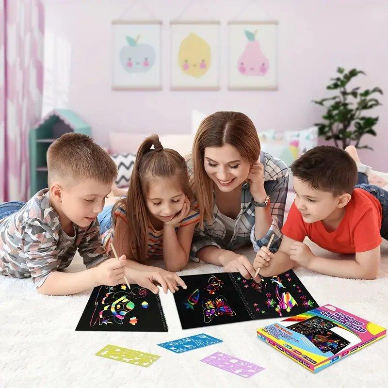 Colorful Scratch Art Paper Set with Wooden Pencil for Kids 5