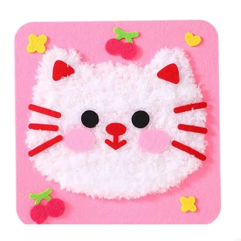 DIY Embroidery Craft Kit Colorful Animal Dolls for Kids Creative Fun 16