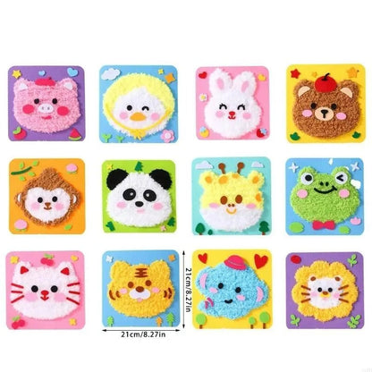 DIY Embroidery Craft Kit Colorful Animal Dolls for Kids Creative Fun 2