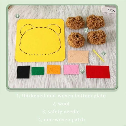 DIY Embroidery Craft Kit Colorful Animal Dolls for Kids Creative Fun 4
