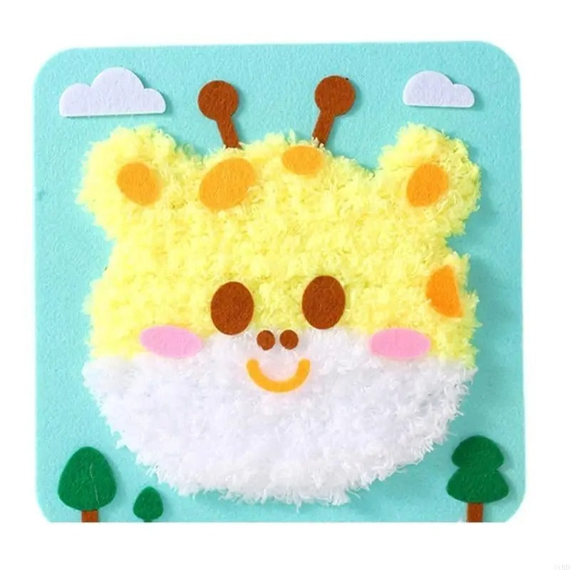 DIY Embroidery Craft Kit Colorful Animal Dolls for Kids Creative Fun 5