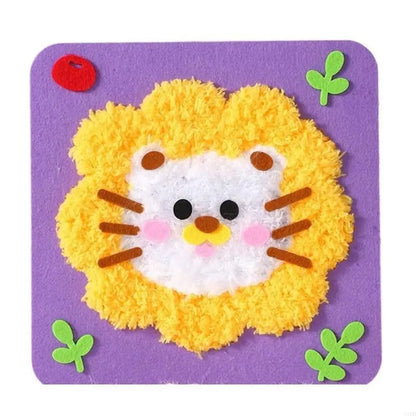 DIY Embroidery Craft Kit Colorful Animal Dolls for Kids Creative Fun 8