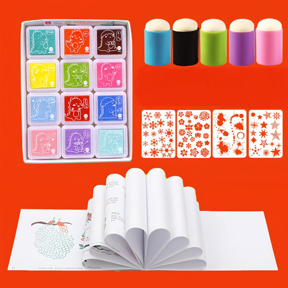 Kids Finger Painting Kit Educational Creative Art Set Safe Non-Toxic