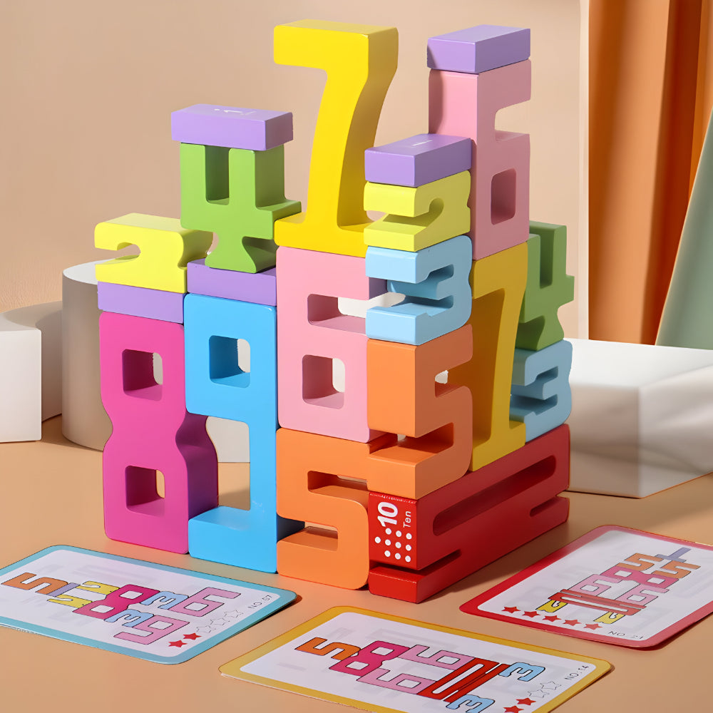 Educational Math Blocks Colorful Counting Learning Toy