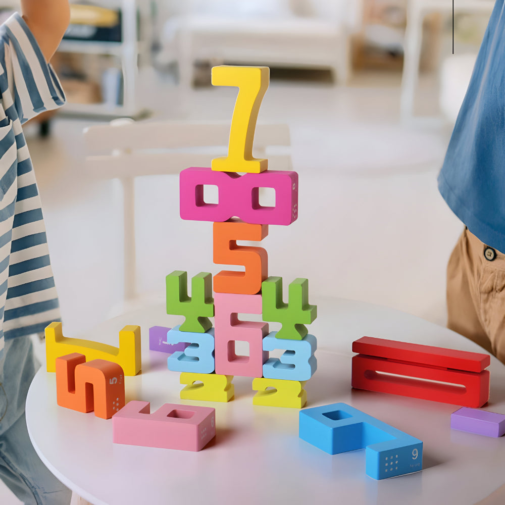 Educational Math Blocks Colorful Counting Learning Toy