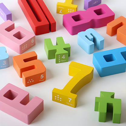 Educational Math Blocks Colorful Counting Learning Toy