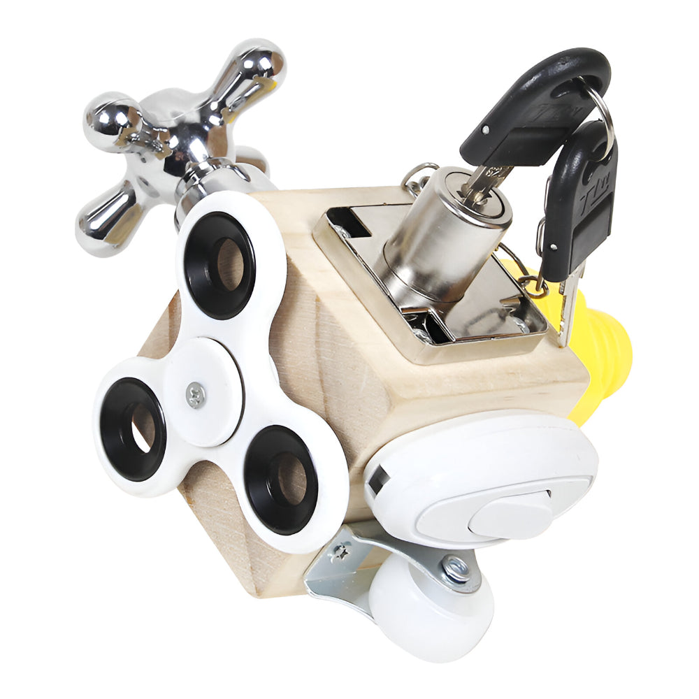 Montessori Busy Cube Toy Educational Learning Fine Motor Skills