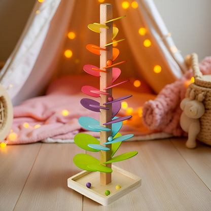 Wooden Marble Run Tower Montessori Toy Colorful Educational Fun