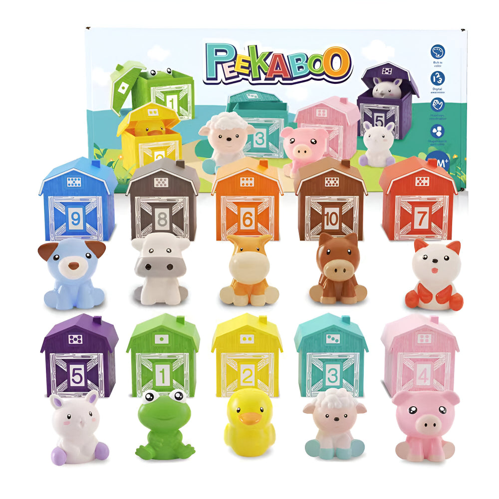 Montessori Farm Animal Toy Set Educational Learning Play