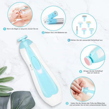 Electric Baby Nail File Trimmer Safe for Newborns Toddlers 6 Heads 6