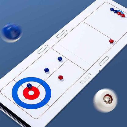 Family-Friendly Table Curling Game Set with Realistic Gameplay 0