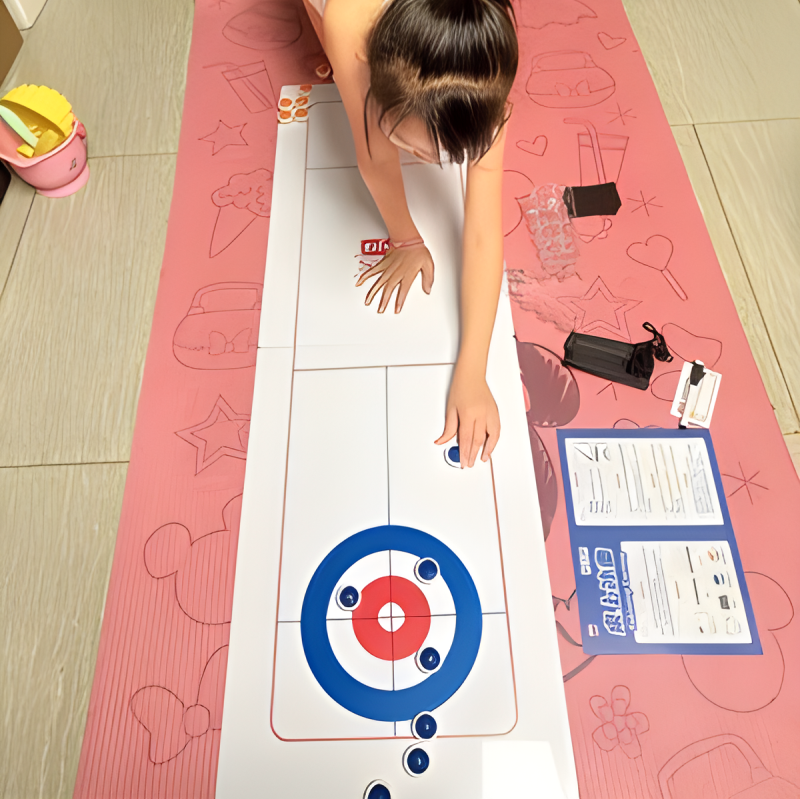 Family-Friendly Table Curling Game Set with Realistic Gameplay 1