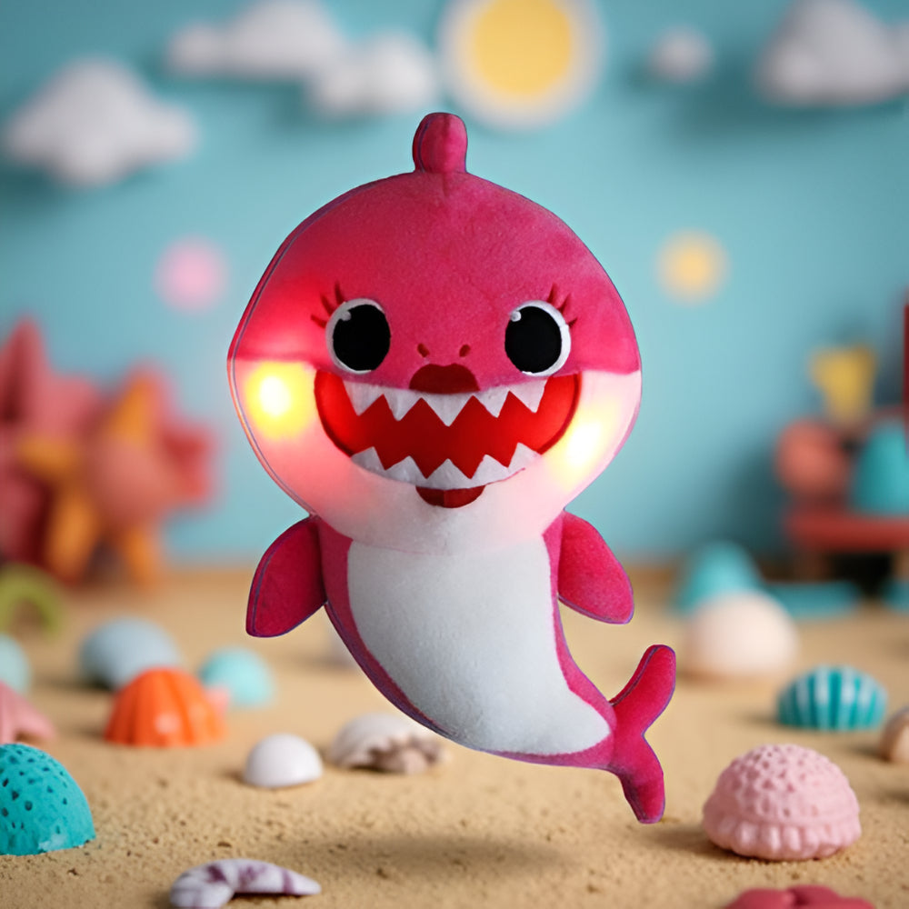 Musical Plush Shark Toy Light-Up Singing Soft Cuddly Gift