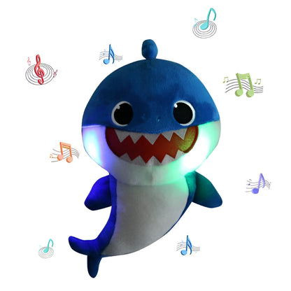 Musical Plush Shark Toy Light-Up Singing Soft Cuddly Gift