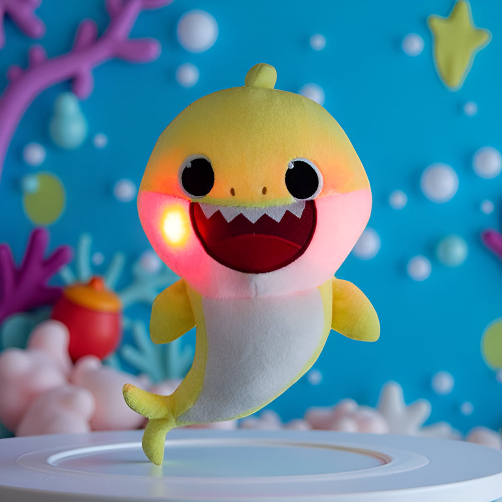 Musical Plush Shark Toy Light-Up Singing Soft Cuddly Gift