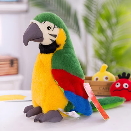 Interactive Talking Parrot Toy Kids Educational Voice Mimic Plush