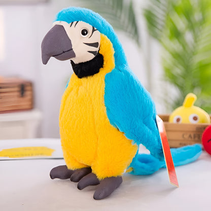 Interactive Talking Parrot Toy Kids Educational Voice Mimic Plush