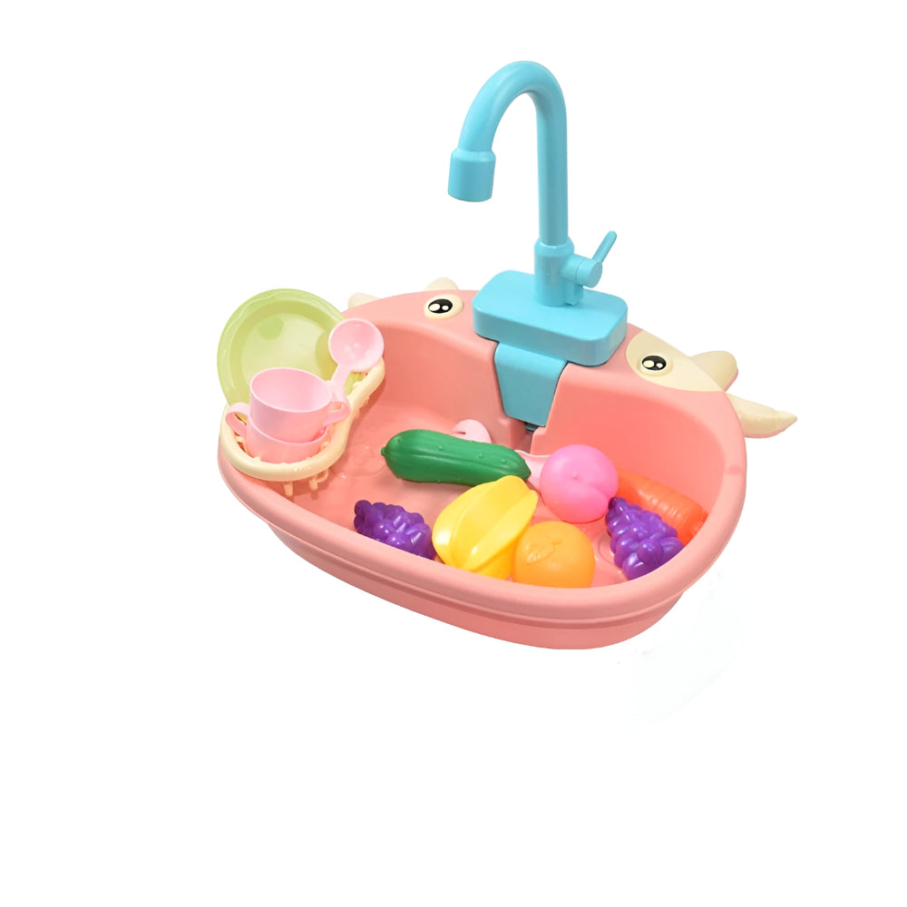 Kids Play Sink Toy Interactive Washing Kitchen Learning Set