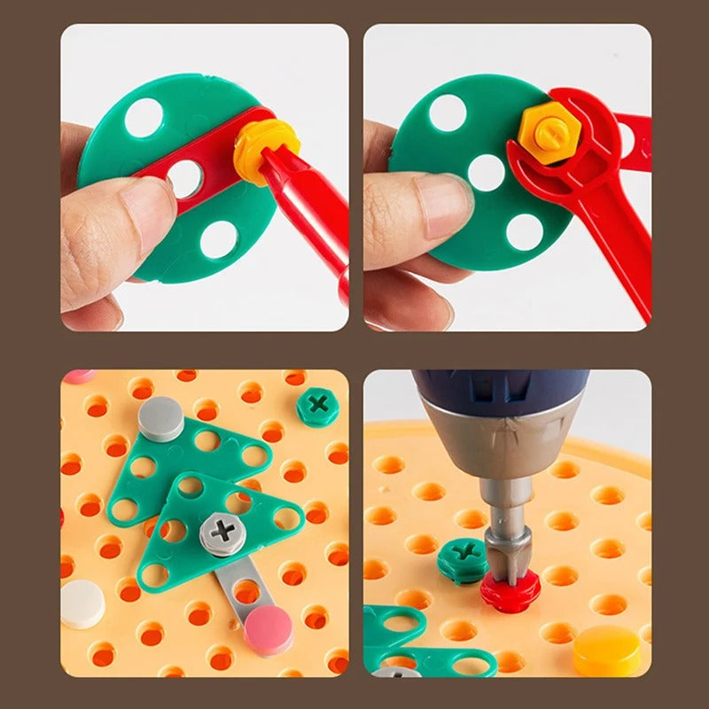 Kids Engineering Tool Set with Mini Drill and 203 Assorted Pieces 4