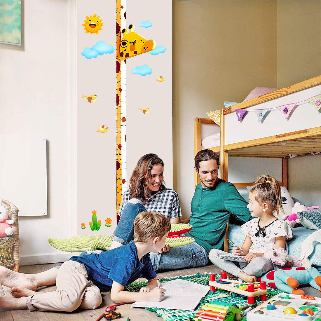 Kids Growth Chart with Giraffe Design - Magnetic Height Chart for Nursery 1