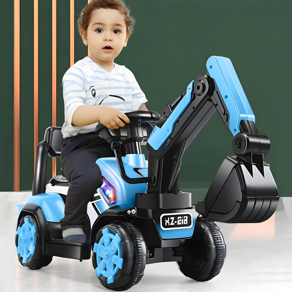 Ride-On Excavator Truck Toy 3-in-1 Digger Durable Construction Fun