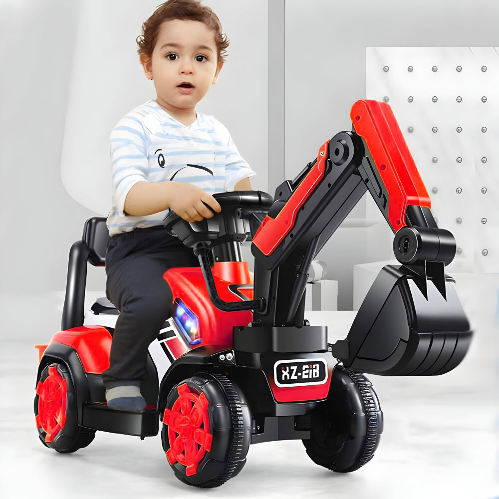 Ride-On Excavator Truck Toy 3-in-1 Digger Durable Construction Fun
