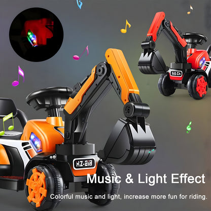 Ride-On Excavator Truck Toy 3-in-1 Digger Durable Construction Fun