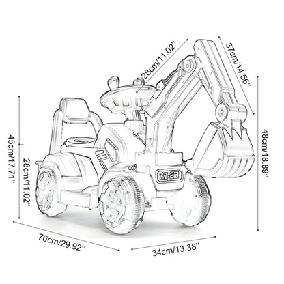 Ride-On Excavator Truck Toy 3-in-1 Digger Durable Construction Fun