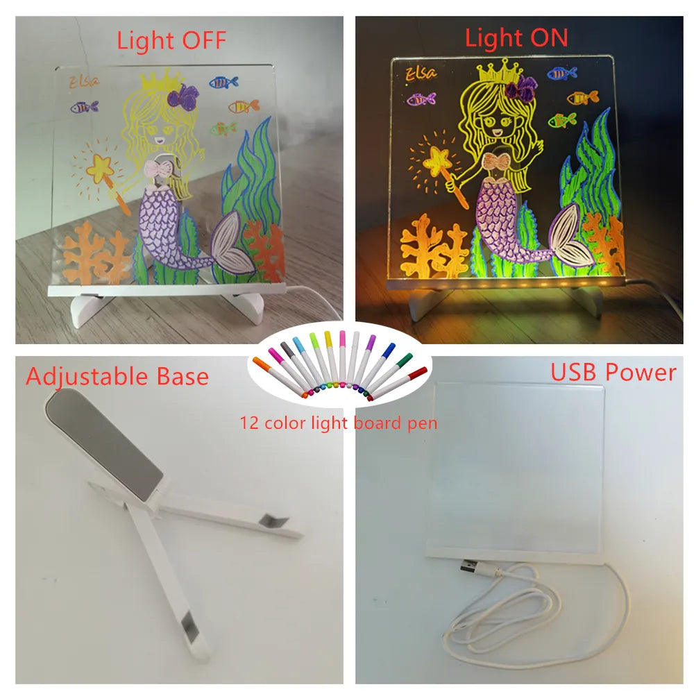 LED Drawing Board Art Canvas Light-Up Creativity for Kids and Adults 6