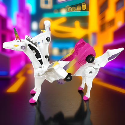 Magnetic Robot Car Toy Kids Transforming Vehicle Battery Free