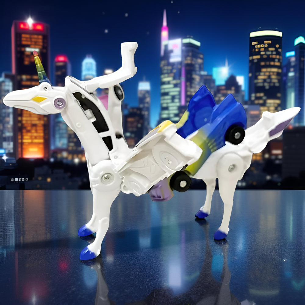 Magnetic Robot Car Toy Kids Transforming Vehicle Battery Free